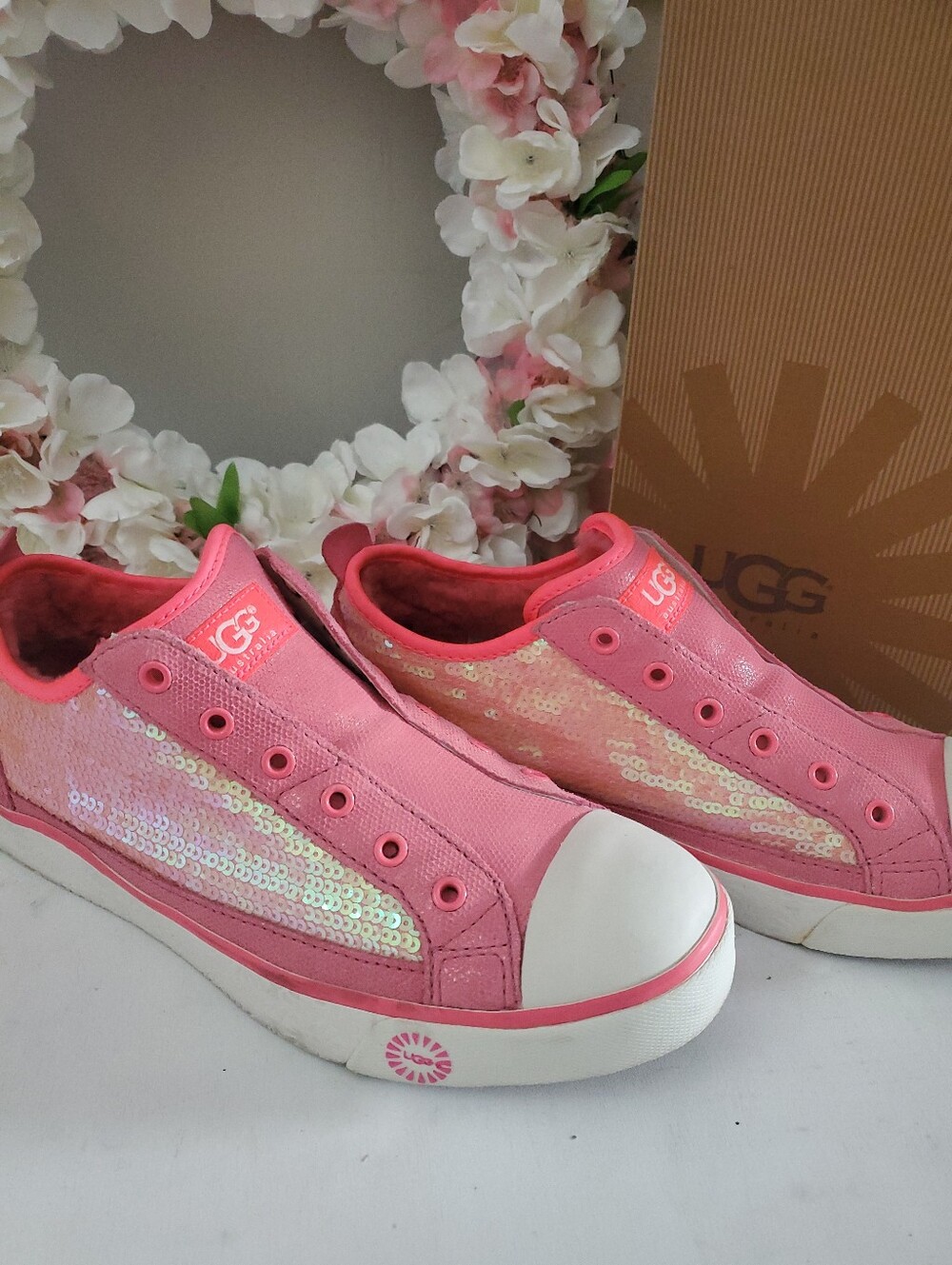 UGG Australia Pink Sequin Slip-On Sneakers | EUC | Worn Twice | Size 8.5